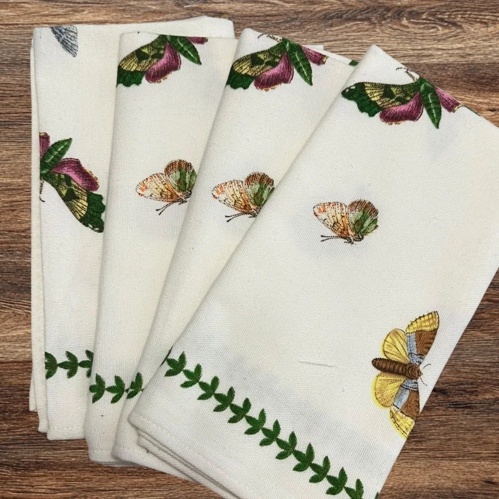 Portmeirion 4 Piece Butterfly Print Napkins 18 inch